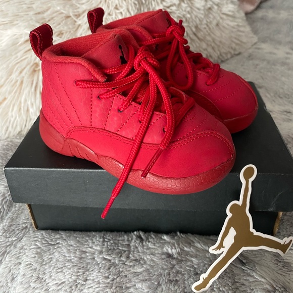 Size 6C Air Jordan 12 Retro TD 'Gym Red' - Picture 1 of 3